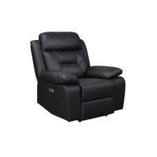 Luxe Leather Reclining Power Chair Black Luxe Leather Reclining Power Chair Black